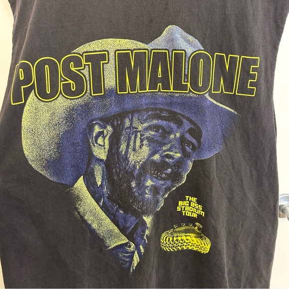 Post Malone Big Ass Stadium Tour Cut Out Tank Black Washed Graphic Shirt XL - Picture 2 of 7